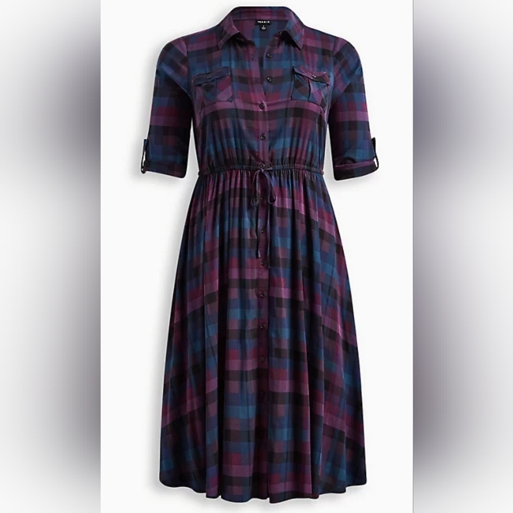 Torrid Midi Challis Shirt Dress